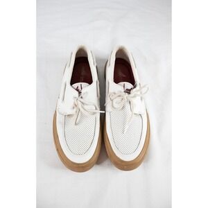 Sperry Top Sider size 11 Shoes Men White Perforated Leather Sneakers STS23623